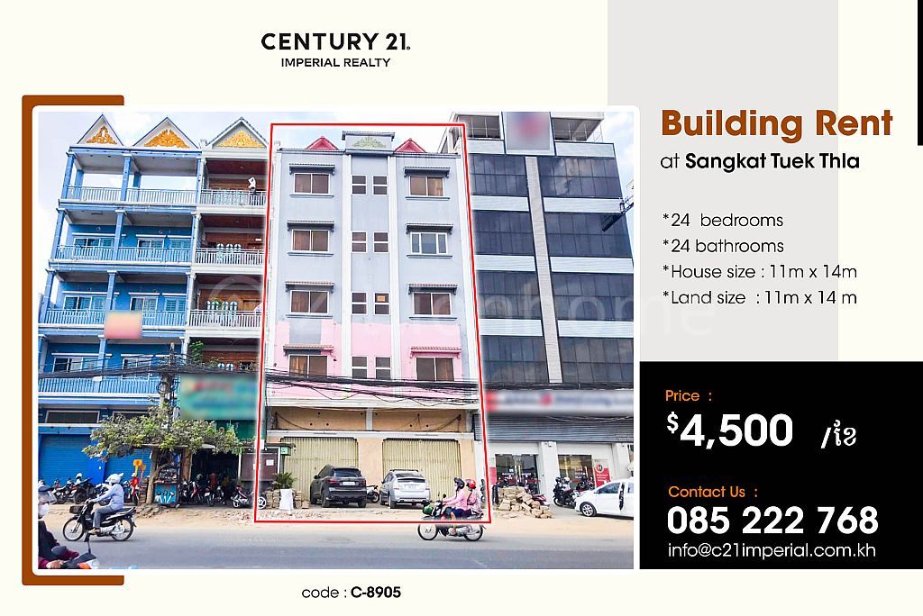 អគារសម្រាប់ជួលសង្កាត់ទឹកថ្លា/Building for rent  at Sangkat Tuek Thla  (C-8905)