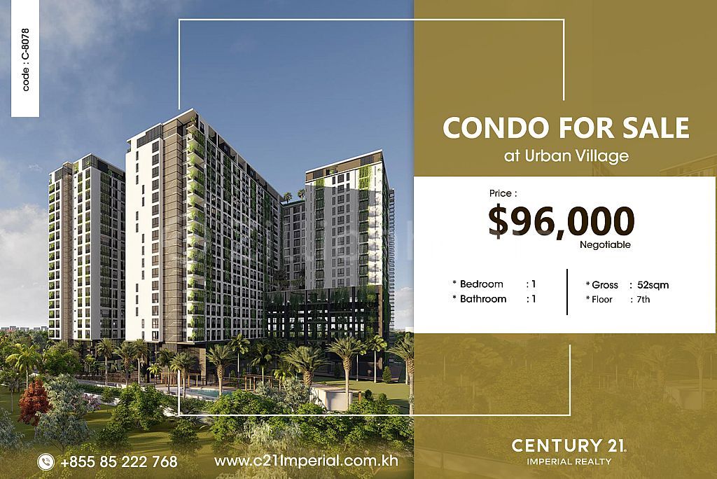 Condo for sale at Urban Village ខុនដូរសម្រាប់លក់ នៅUrban Village  (C-8078)